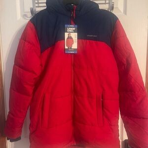 Lands' End Youth Parka in Red and Navy kids size 14/16